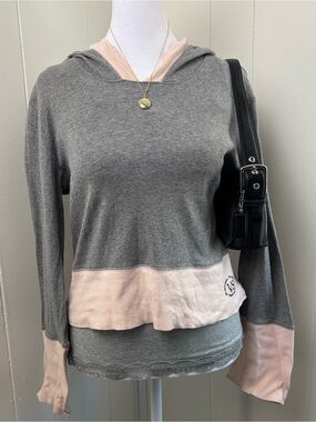 Victoria's Secret Gray Hoodie with Light Pink Trim